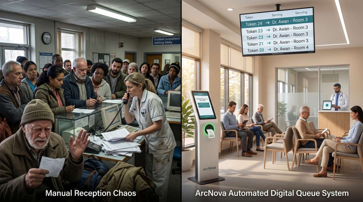 Clinic Queue Management: How Digital Token Systems Eliminate Lobby Chaos and Long Wait Times